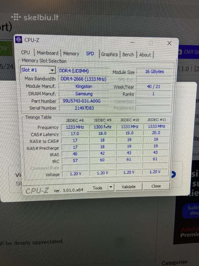 16 GB ddr4 kingston - nuotraukos Nr. 3