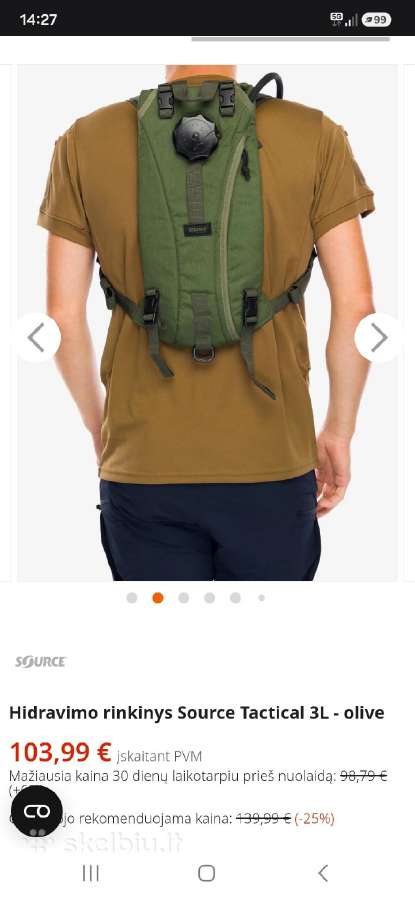 Source - Gertuvė "Tactical 3l Hydration Pack" - nuotraukos Nr. 4