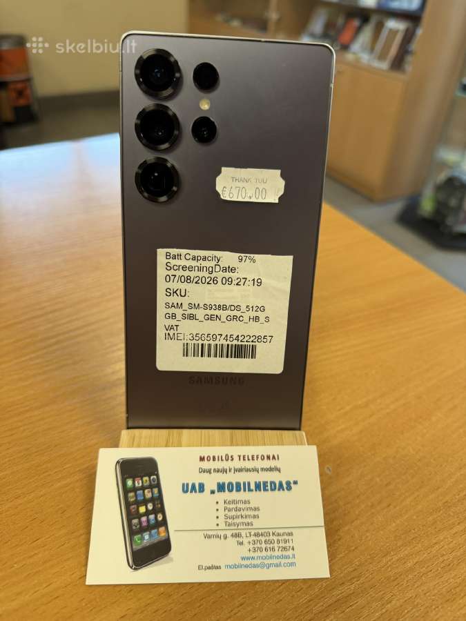 Samsung S25 Ultra 512gb Grey Kaina 670eur - nuotraukos Nr. 2