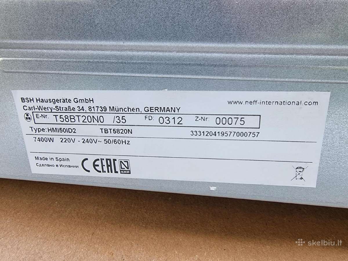Nauja induk Neff T58bt20n0 80cm + Garantija - nuotraukos Nr. 11
