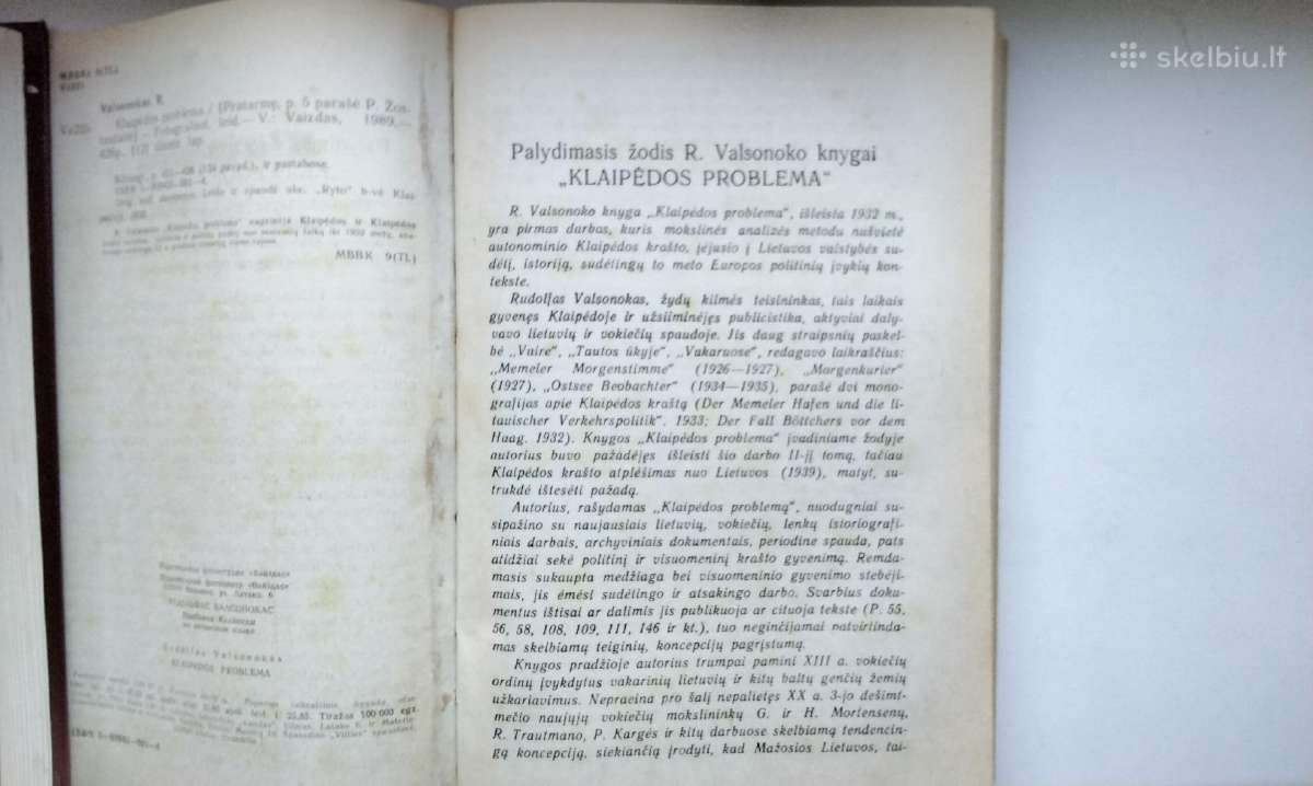R. Valsonokas. Klaipėdos problema.1989 m. leid. - nuotraukos Nr. 2