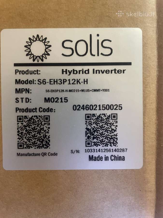 Solis S6-eh3p12k-h hibridinis trifazis inverteris - nuotraukos Nr. 2