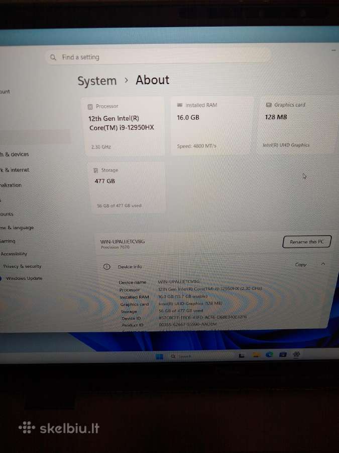 Precision 7550 i9-10885h/rtx a3000 - nuotraukos Nr. 5