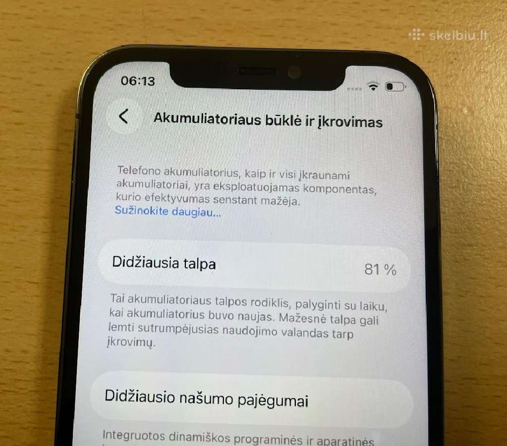 iPhone 12 Pro 128gb 81% originali baterija - nuotraukos Nr. 6