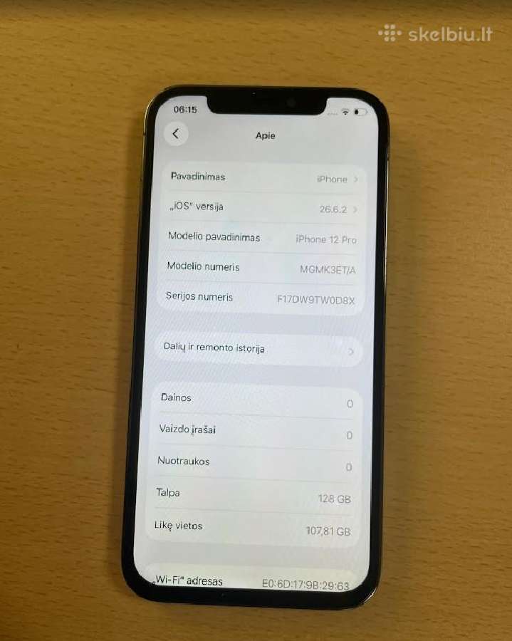 iPhone 12 Pro 128gb 81% originali baterija - nuotraukos Nr. 7