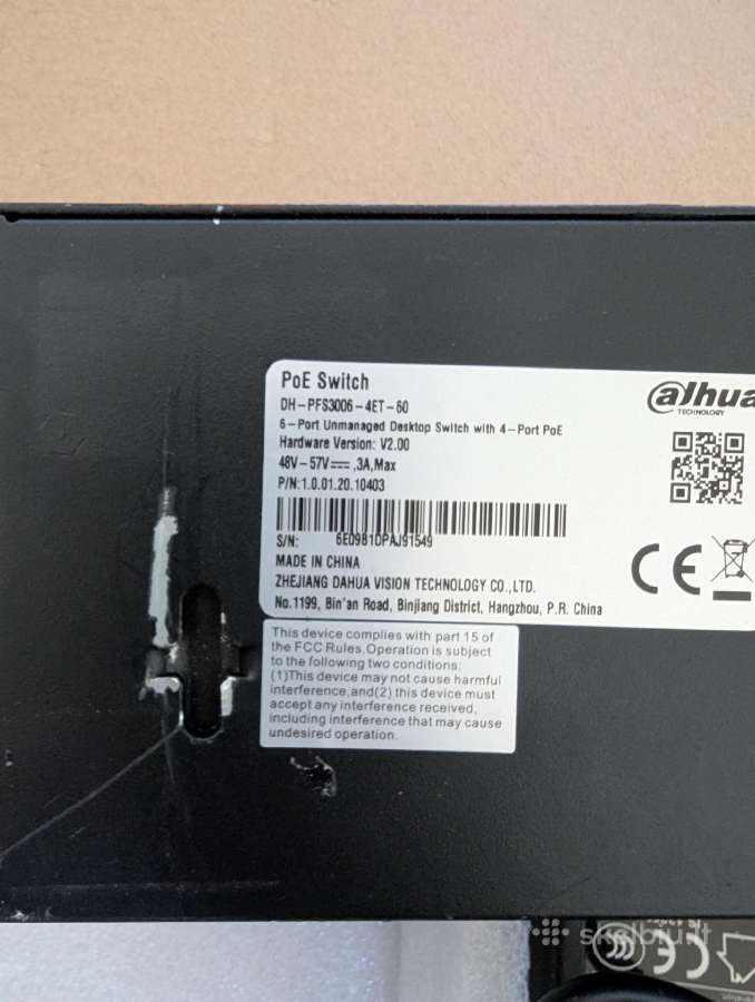 Poe tinko switchas Dahua Dh-pfs3006-4et-60 - nuotraukos Nr. 2