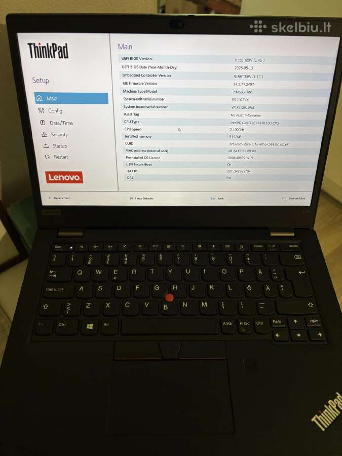Lenovo Thinkpad L13 Gen 2 - 13.3" - nuotraukos Nr. 6