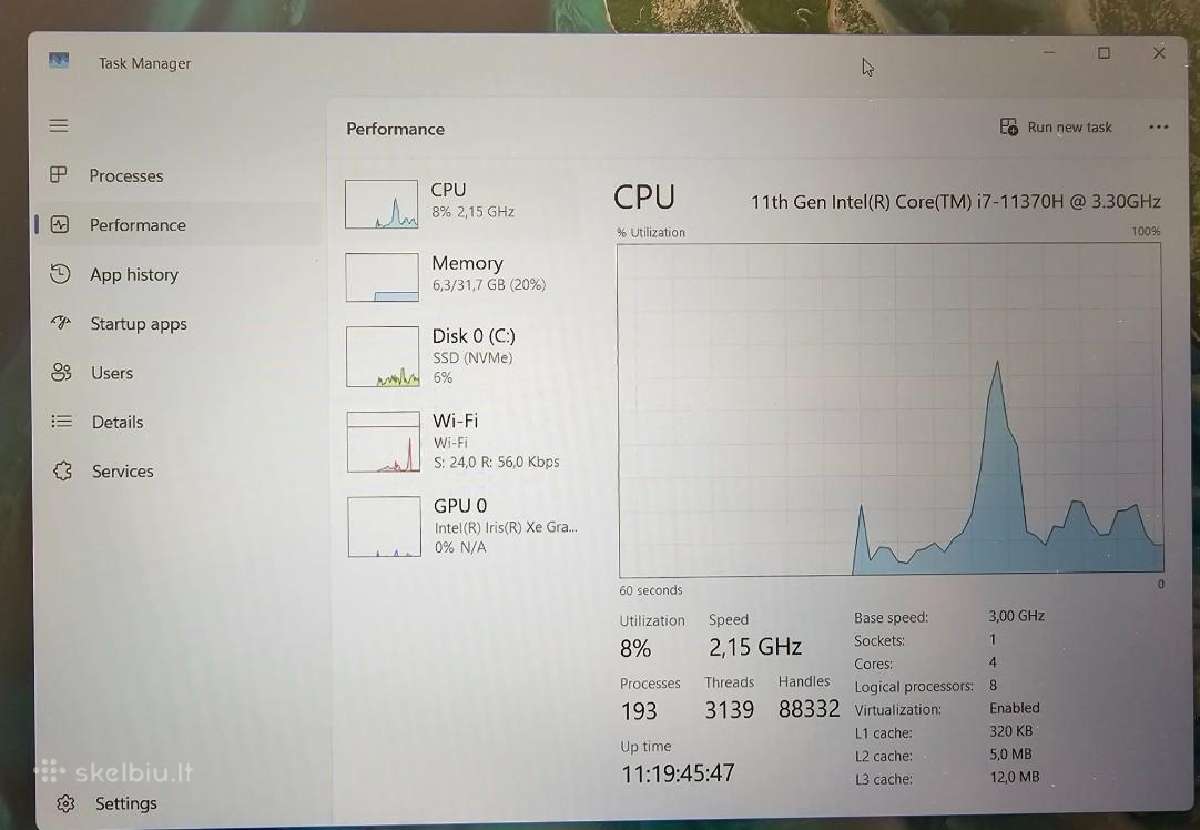 Parduodu Dell Vostro 5510 i7-11370h 32gb - nuotraukos Nr. 6
