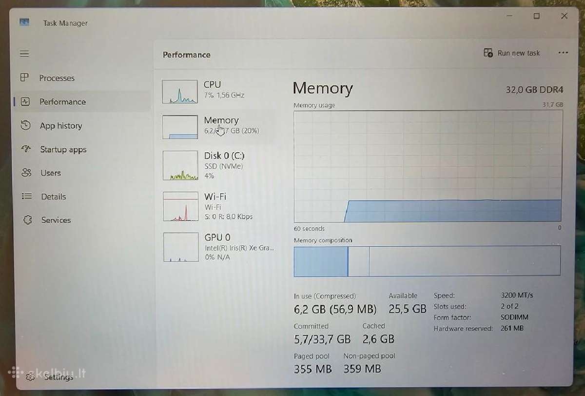 Parduodu Dell Vostro 5510 i7-11370h 32gb - nuotraukos Nr. 7
