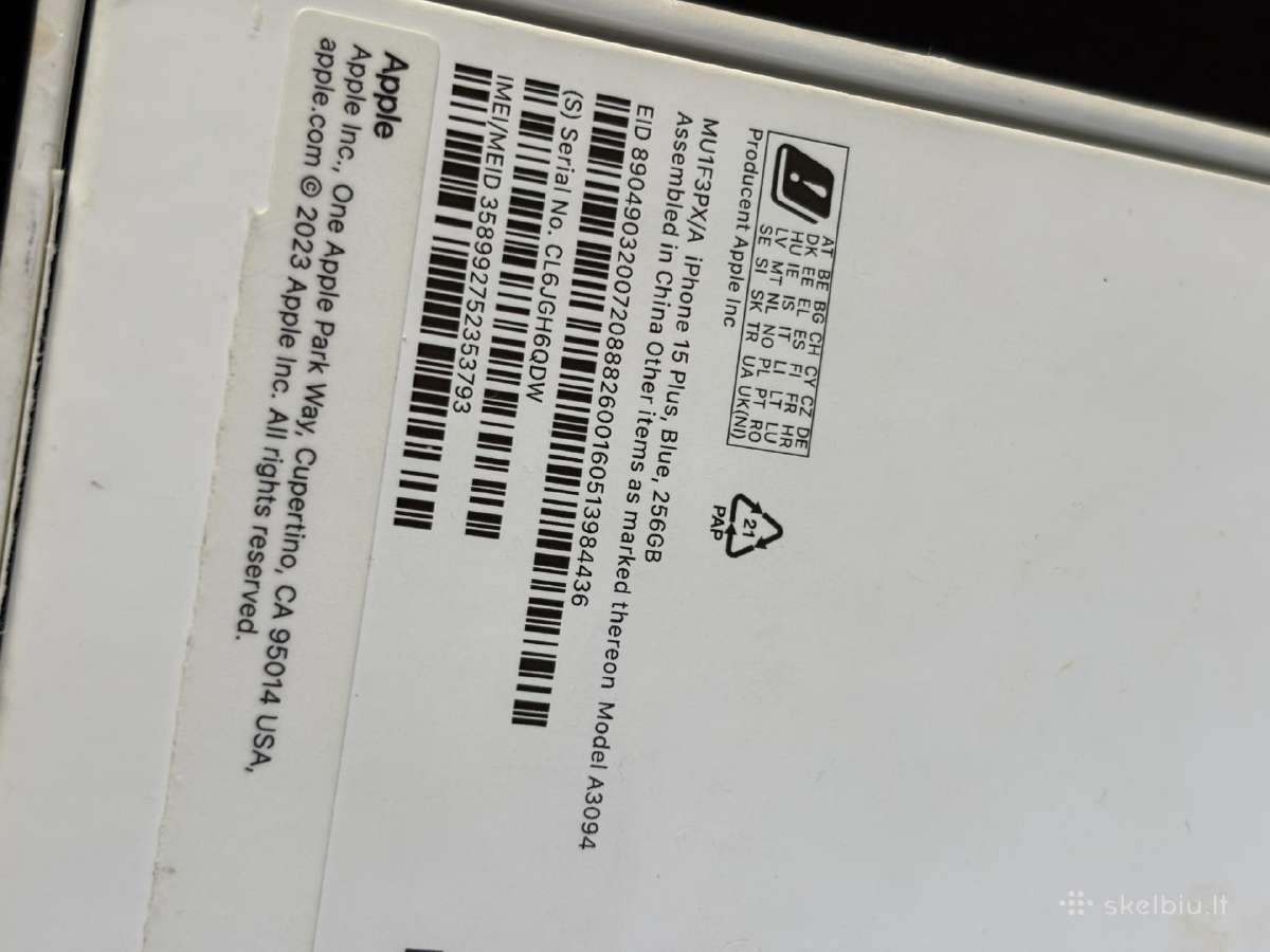 iPhone 15 plus Blue 256gb - nuotraukos Nr. 6