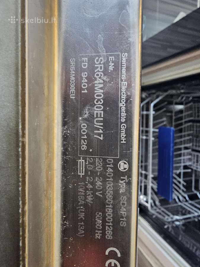Indaplovė Siemens Sr64m030eu/17 45cm plotis - nuotraukos Nr. 6