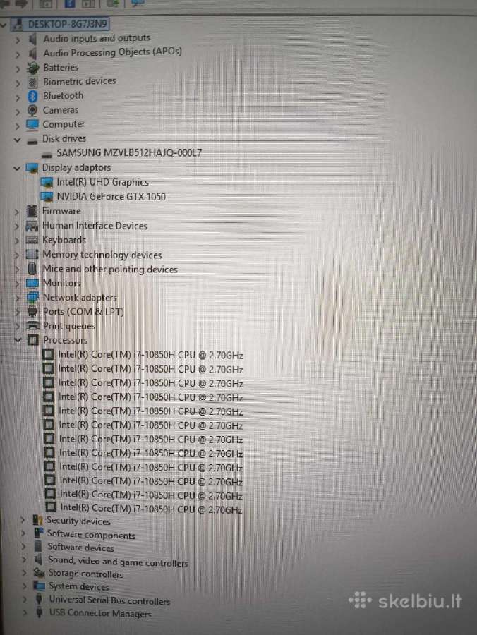 Thinkpad T15p Ips i7-10850h 16 512 Gtx 1050 3gb 0% - nuotraukos Nr. 5