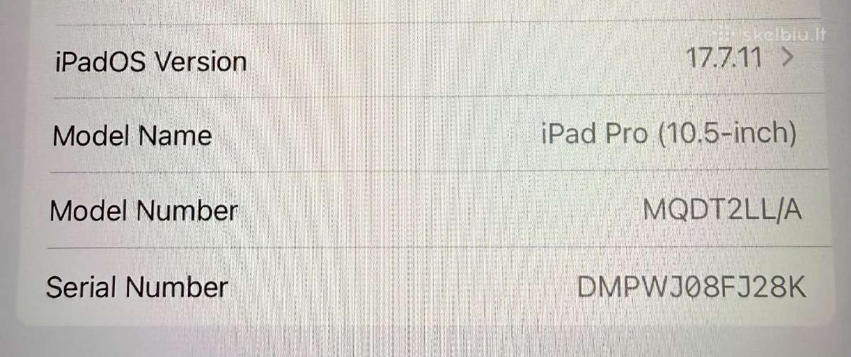 iPad Pro 10,5 inch Wi-fi 64 GB A1701 - nuotraukos Nr. 11