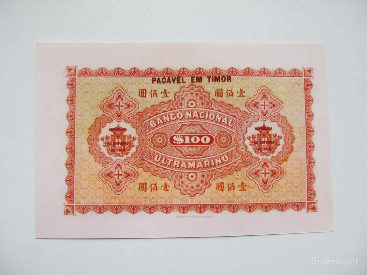 100 patacas , Timoras , 1906 - nuotraukos Nr. 2