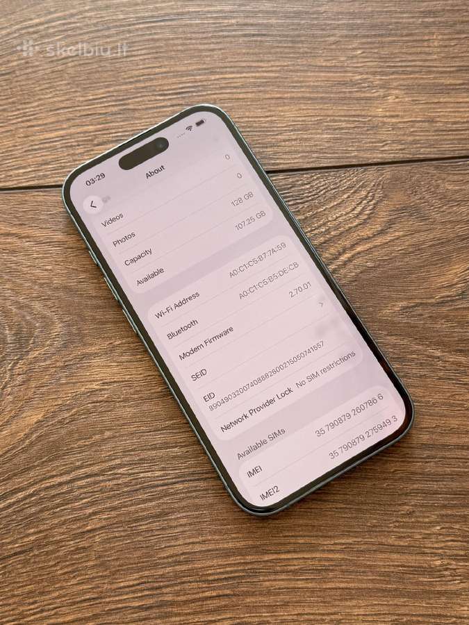 Apple iPhone 16 128gb Teal - nuotraukos Nr. 8