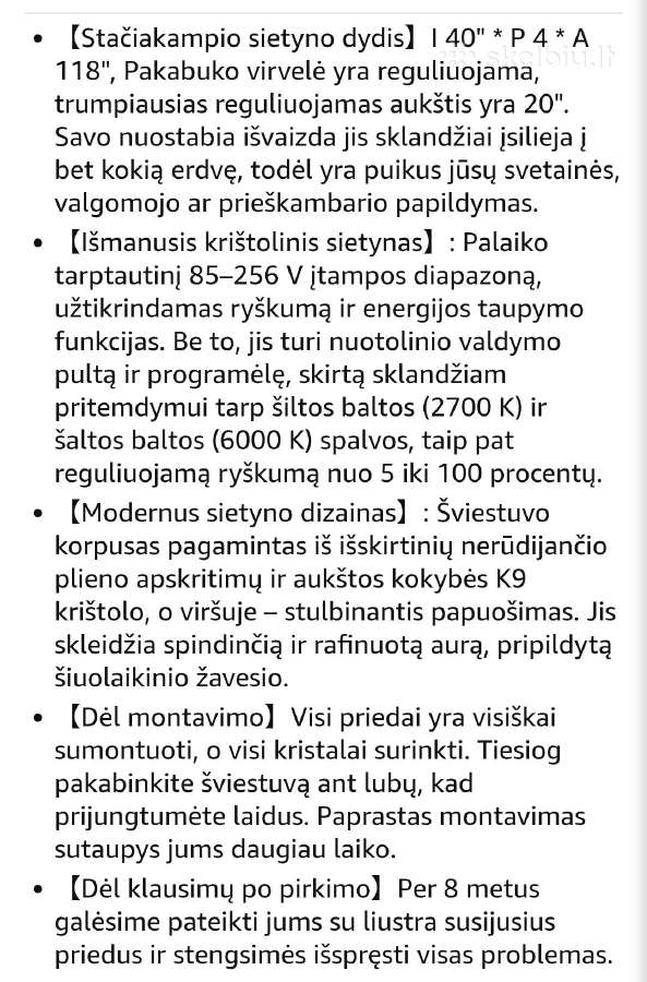 Modernus krištolinis sietynas 2 vnt - nuotraukos Nr. 6