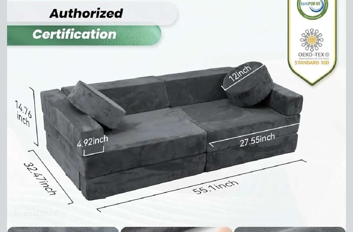 Vaikiška modulinė žaidimų sofa 16 dalių - nuotraukos Nr. 2