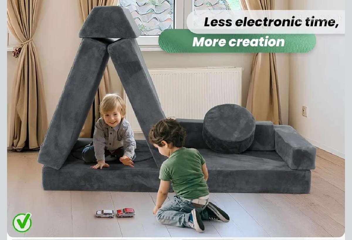 Vaikiška modulinė žaidimų sofa 16 dalių - nuotraukos Nr. 3