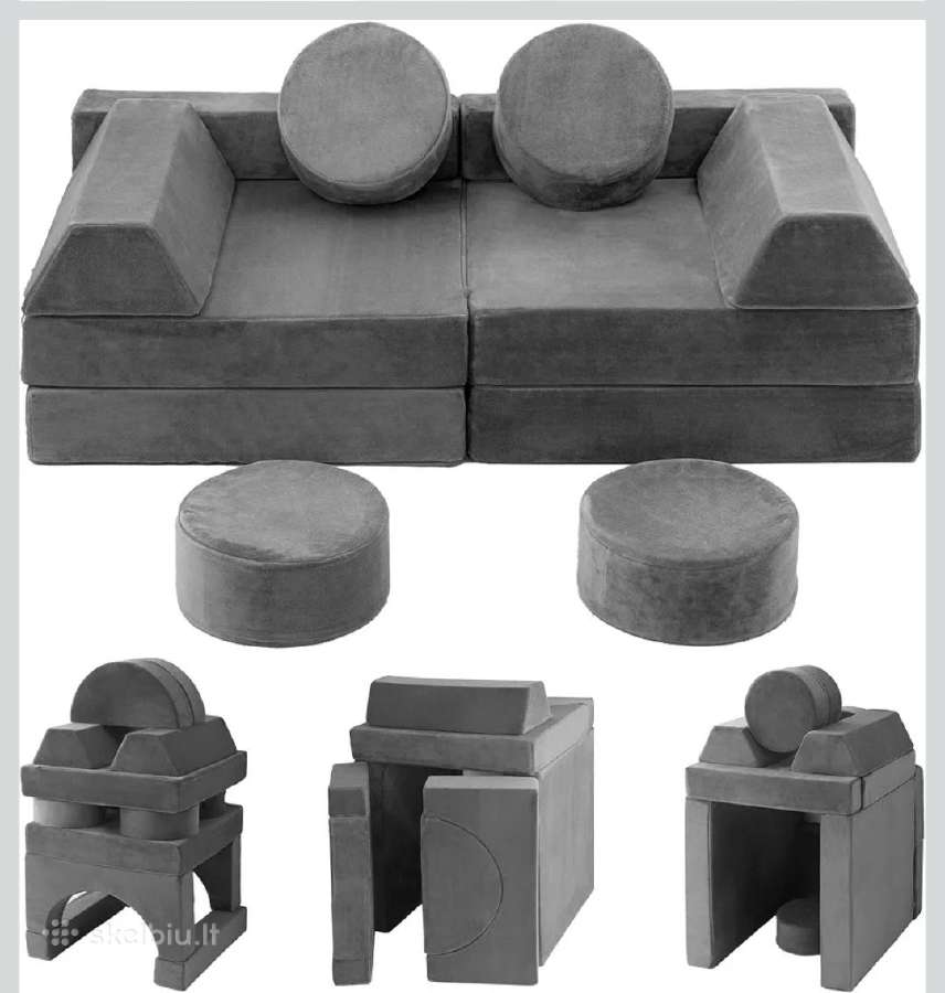 Vaikiška modulinė žaidimų sofa 16 dalių - nuotraukos Nr. 5