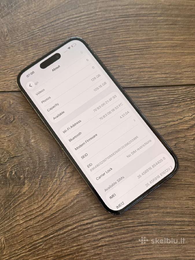 Apple iPhone 14 Pro 128gb Space Black - nuotraukos Nr. 7