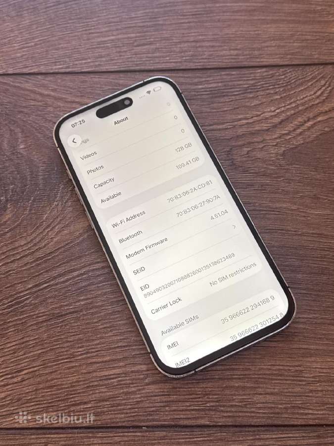 Apple iPhone 14 Pro 128gb Deep Purple - nuotraukos Nr. 7