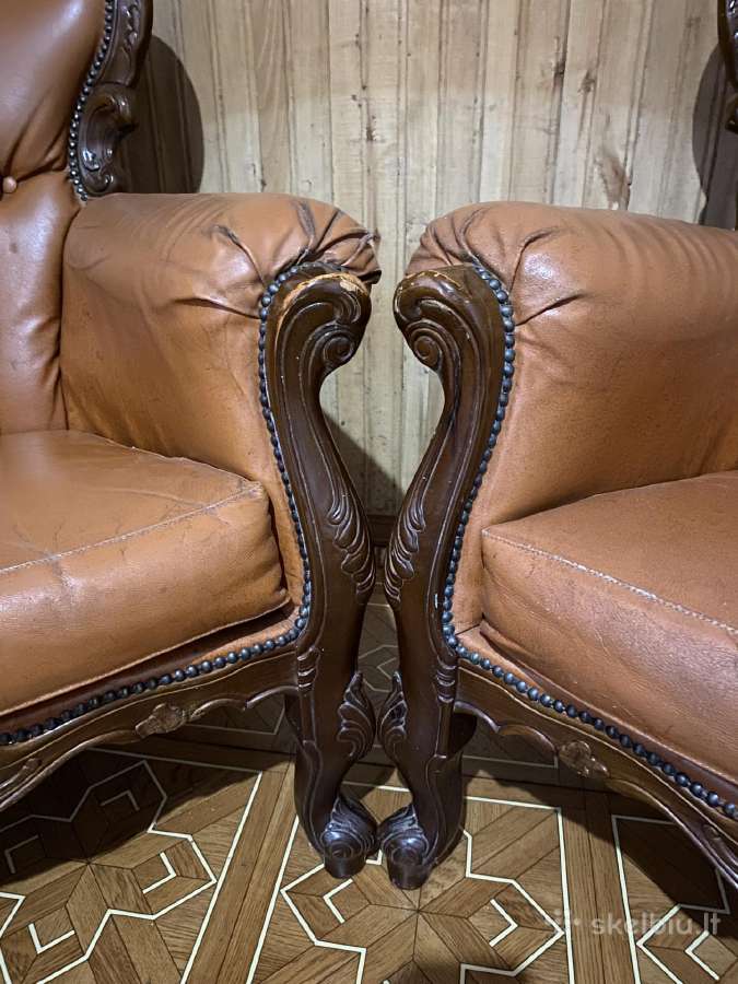Išskirtinis odinių baldų komplektas – sofa +2 - nuotraukos Nr. 2
