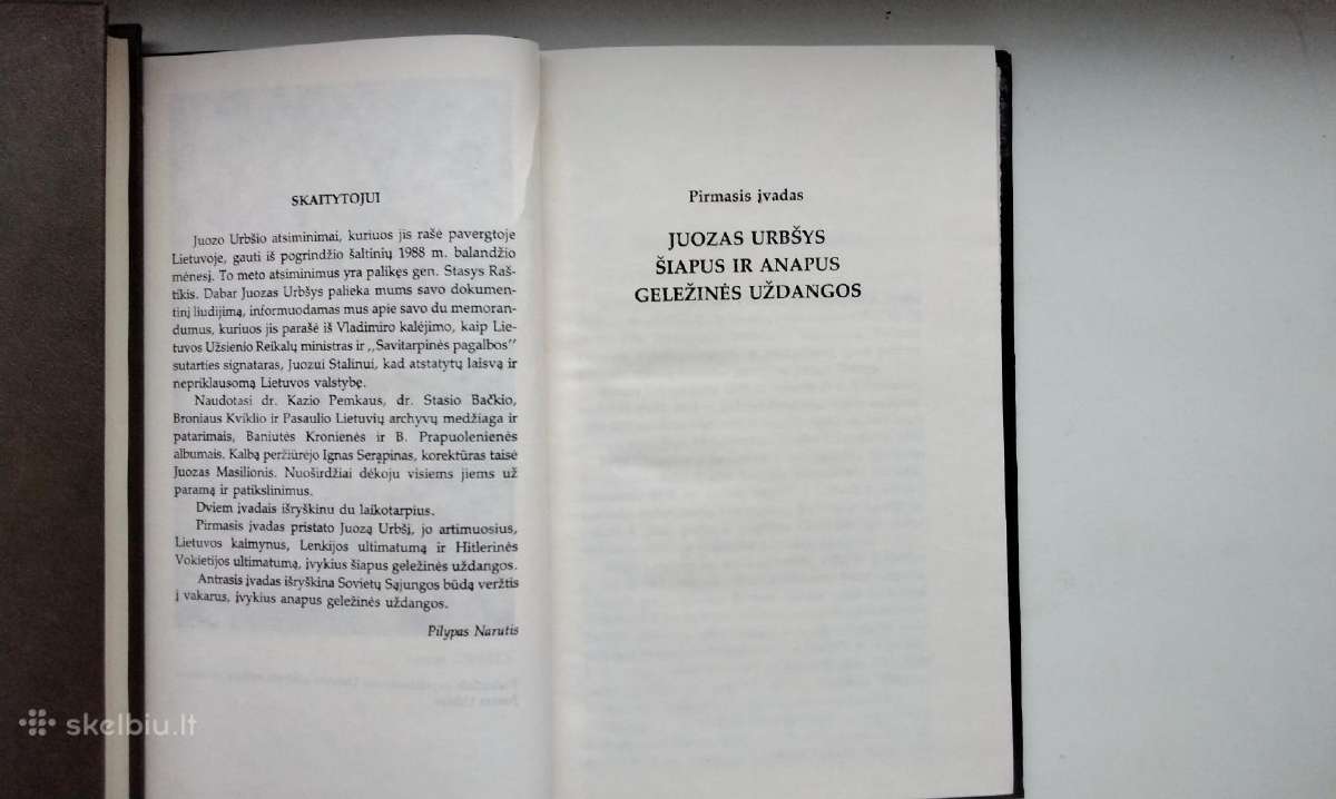 Juozas Urbšys. Atsiminimai. 1990 m. leid. - nuotraukos Nr. 5