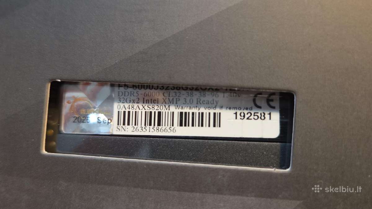 G.skill Trident Z5 Ddr5 64gb (2x32gb) 6000 MHz - nuotraukos Nr. 4