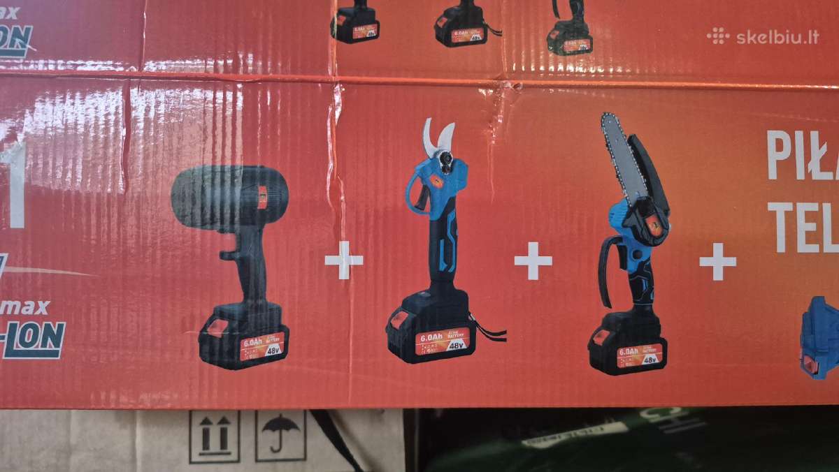 Aukštapjovė genėtuvas 4in1 dvi baterijos, pūstuvas - nuotraukos Nr. 3