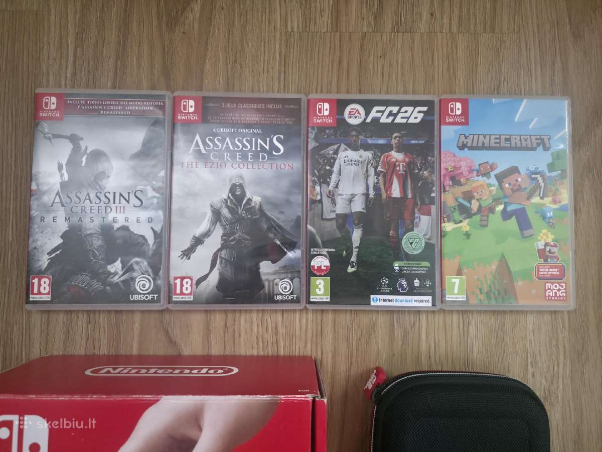 Nintendo Switch + 4 žaidimai ir priedai - nuotraukos Nr. 6