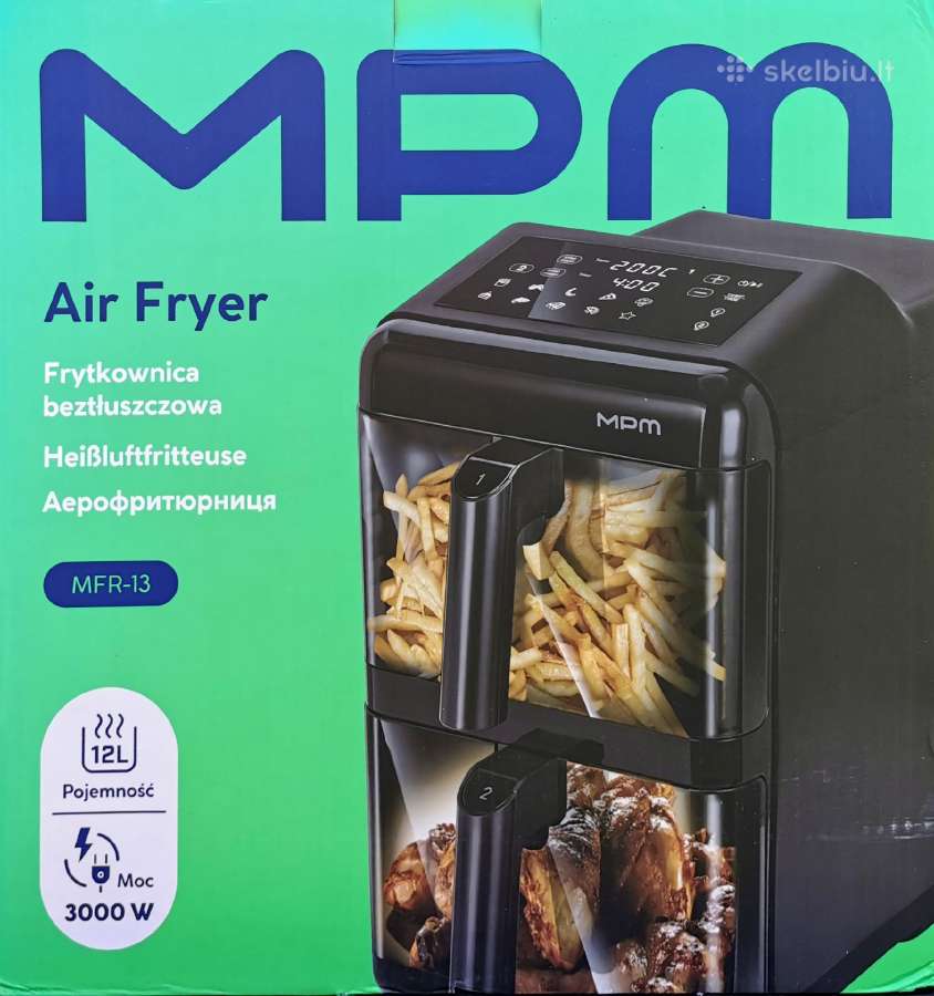Mpm Mfr-13 karšto oro gruzdintuvė Air Fryer 12 l, - nuotraukos Nr. 8