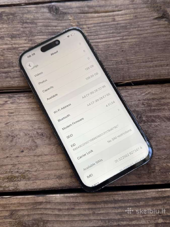 Apple iPhone 14 Pro 128gb Space Black - nuotraukos Nr. 8
