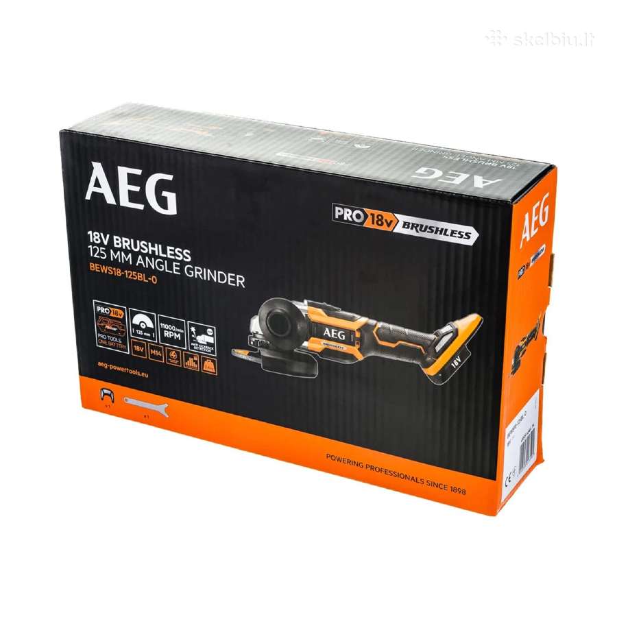 Naujas Aeg 18v Akumuliatorinis Kampinis šlifuoklis - nuotraukos Nr. 2