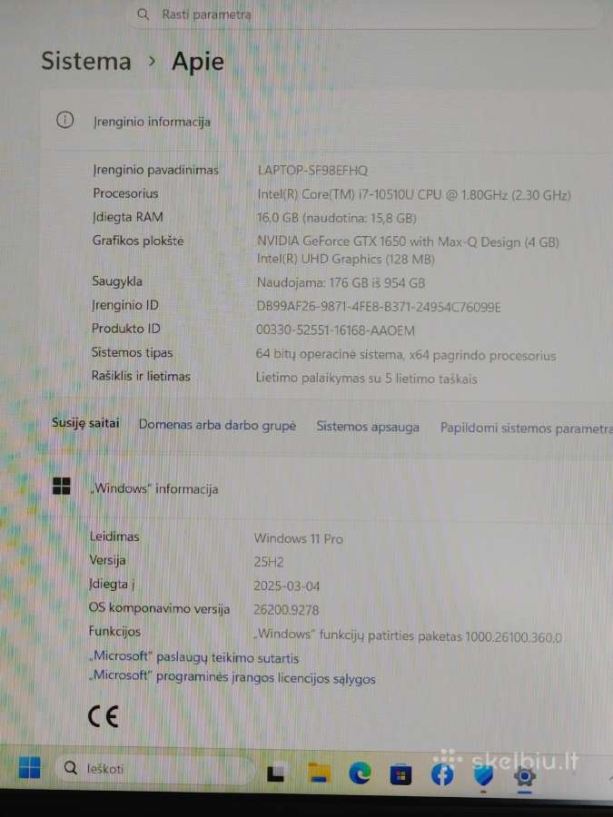 Parduodamas Asus Zenbook15 Ux534 - nuotraukos Nr. 3