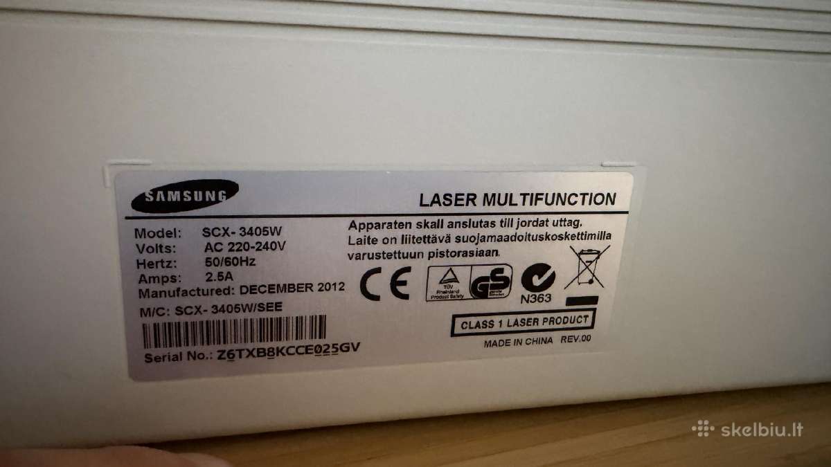 Samsung Scx-3405w lazerinis spausdintuvas - nuotraukos Nr. 7