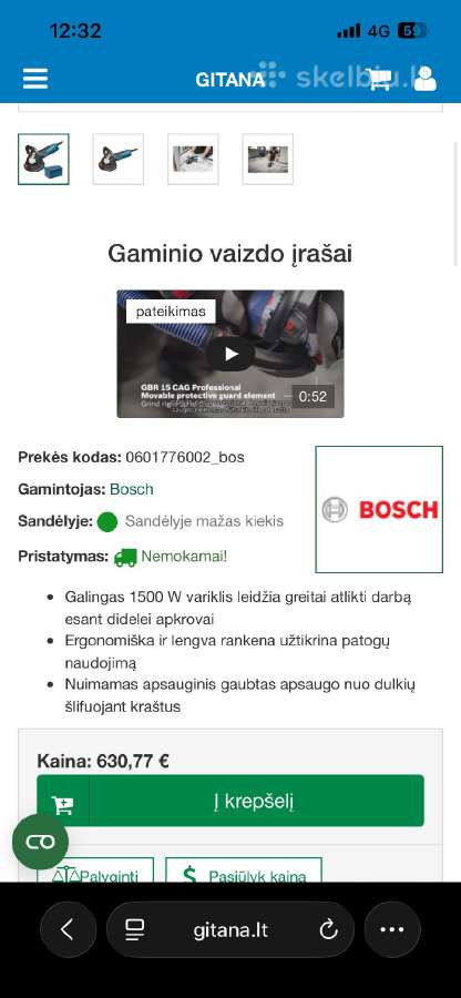 Bosch Gbr 15 Cag betono slifuoklis - nuotraukos Nr. 4