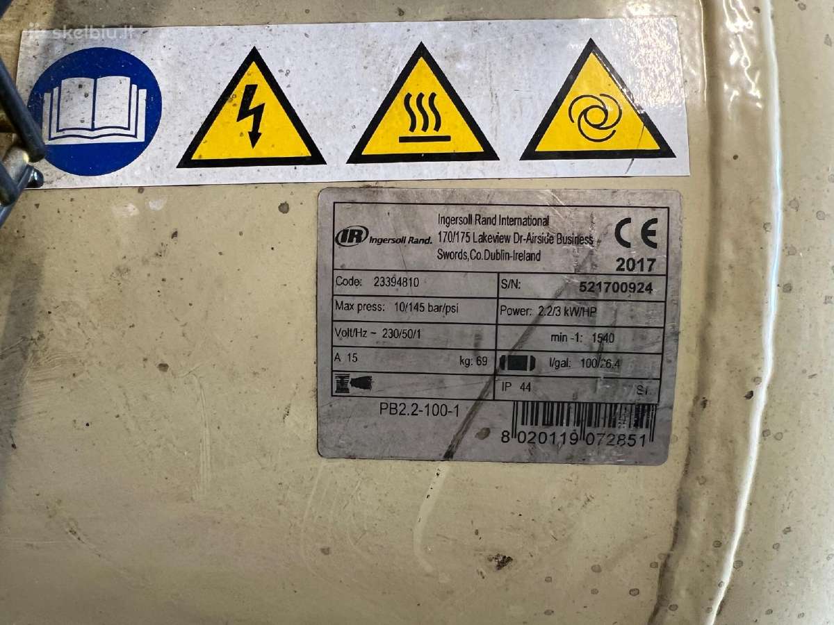 Kilnojamas stūmoklinis kompresorius 2,2kw 100l - nuotraukos Nr. 4