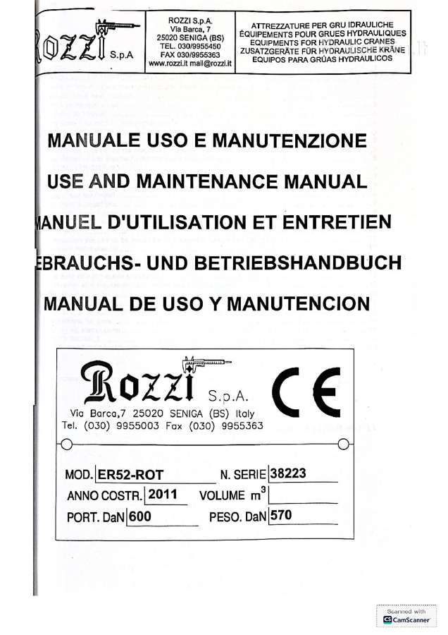 Grebtuvas Rozzi Er52-rot elektrohidraulinas - nuotraukos Nr. 5