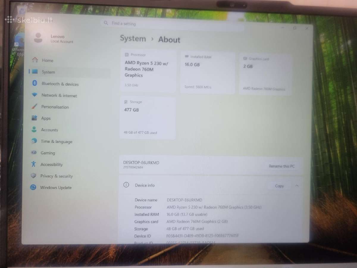 Laptop Lenovo E16 3 gen (2026) - nuotraukos Nr. 3