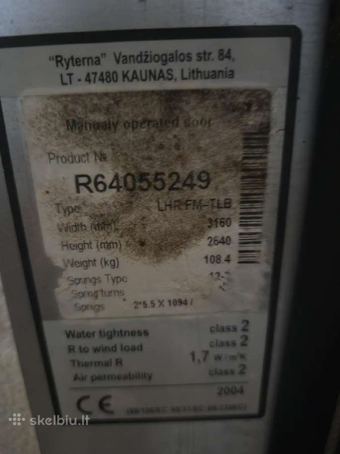 Pakeliami garažo vartai Ryterna - nuotraukos Nr. 2