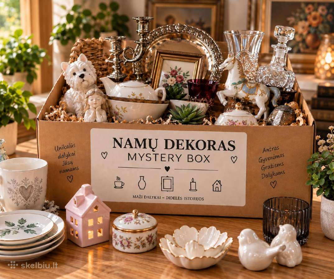 Mystery Box staigmenų dėžutė su vintage lobiais - nuotraukos Nr. 3