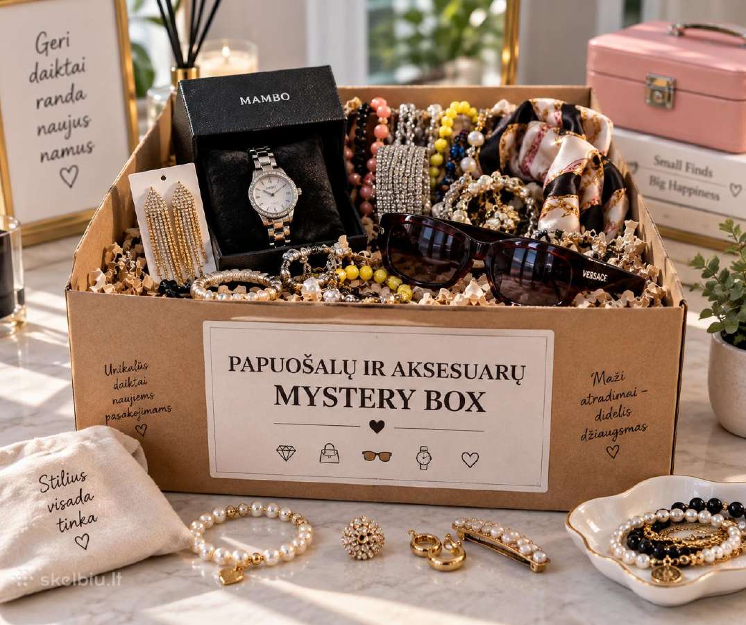 Mystery Box staigmenų dėžutė su vintage lobiais - nuotraukos Nr. 6