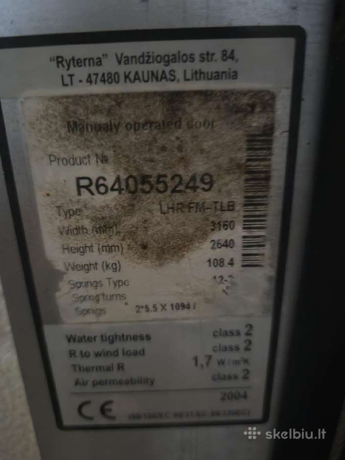 Pakeliami garažo vartai Ryterna - nuotraukos Nr. 2
