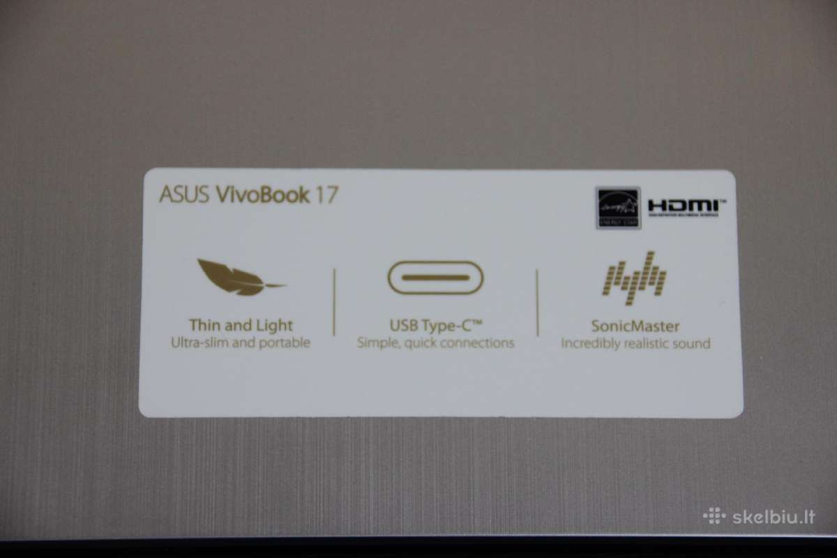 Asus X705 17,3 ekranas 2021 m modelis - nuotraukos Nr. 3