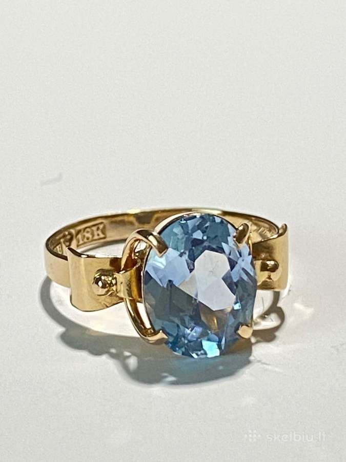 Aukso (750) žiedas su išskirtine 1,7ct spinele - nuotraukos Nr. 4