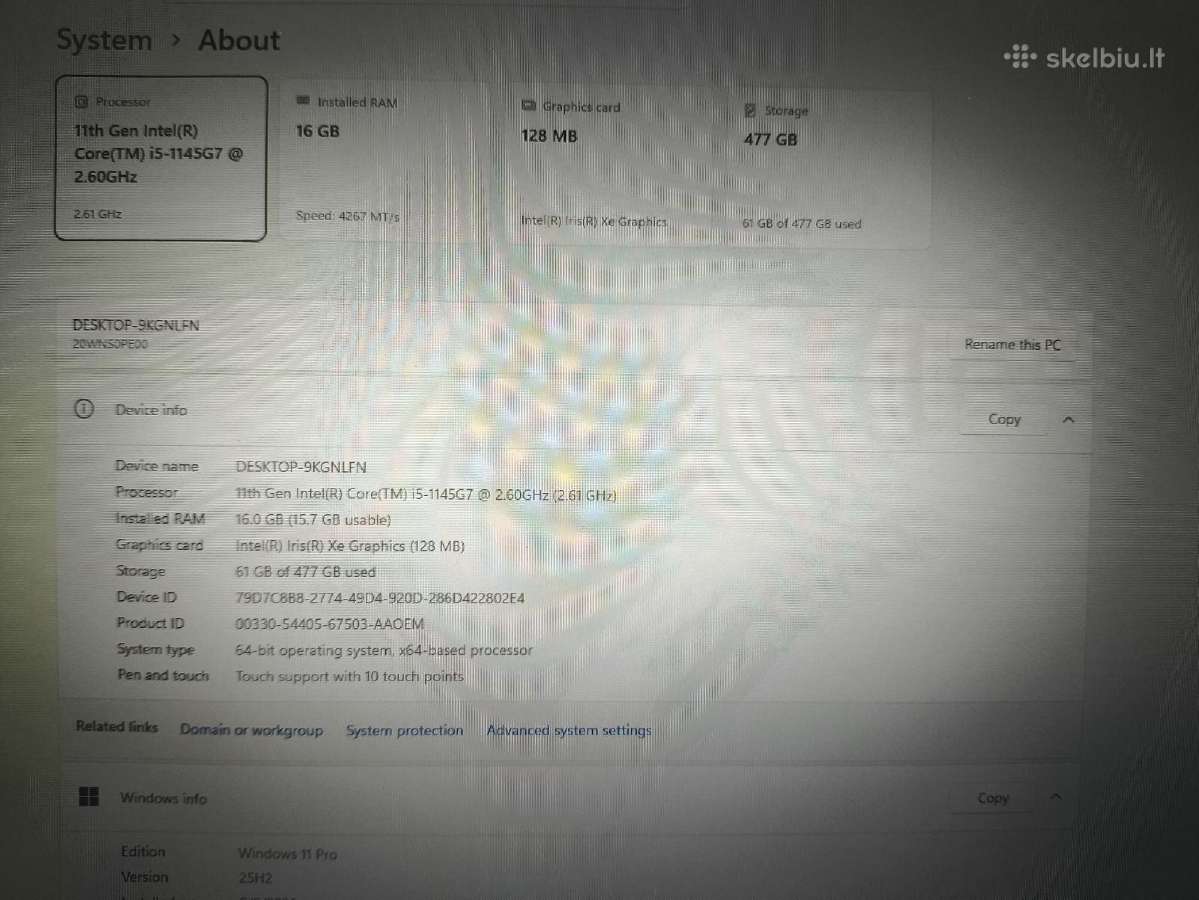 Thinkpad T14s Fhd Ts 500ni i5-1145g7 16gb 512gb 6% - nuotraukos Nr. 4
