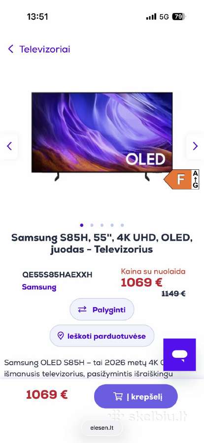 Samsung S85h, 55'', 4k Uhd, Oled - nuotraukos Nr. 4