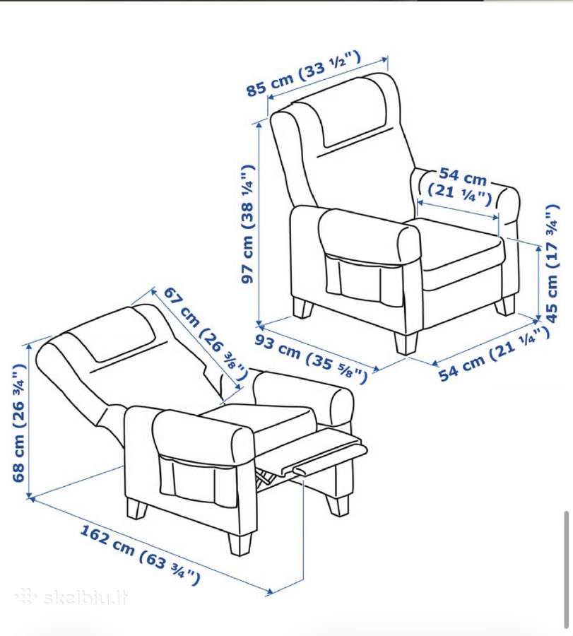 Ikea Muren atlošiamas fotelis / recliner - nuotraukos Nr. 4