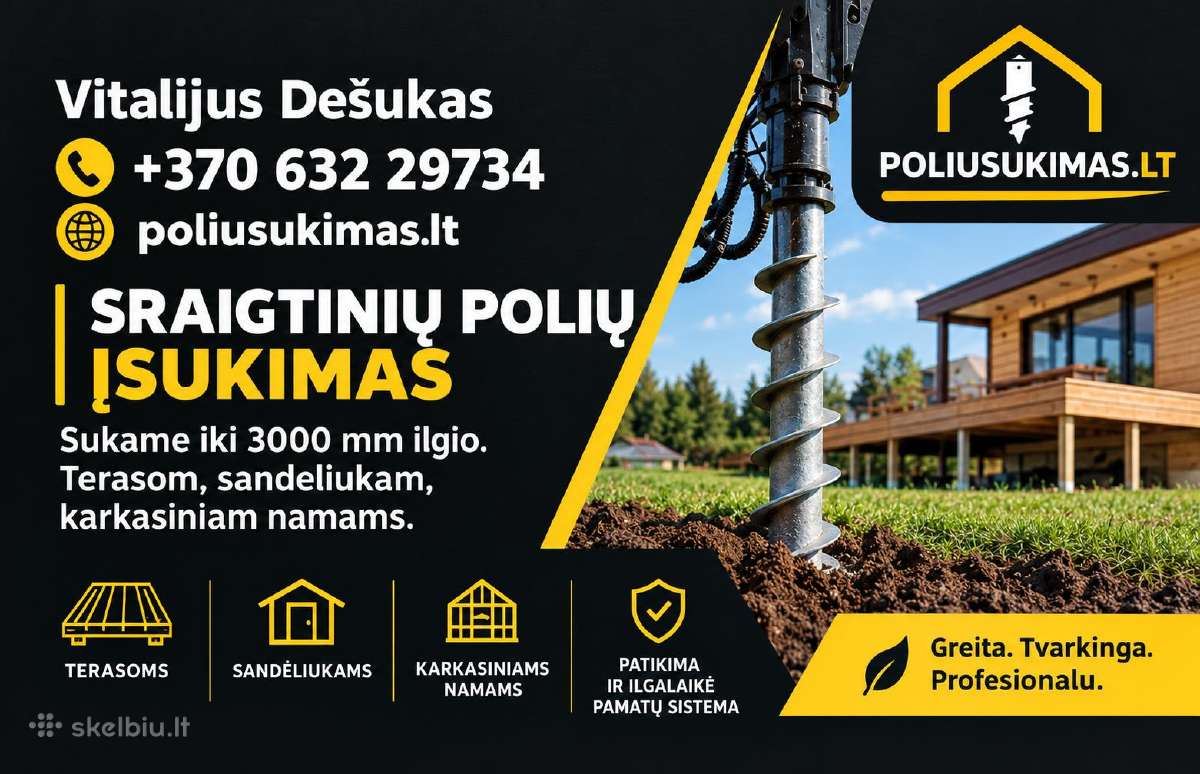 Atlieku sraigtinių polių įsukimą - nuotraukos Nr. 3
