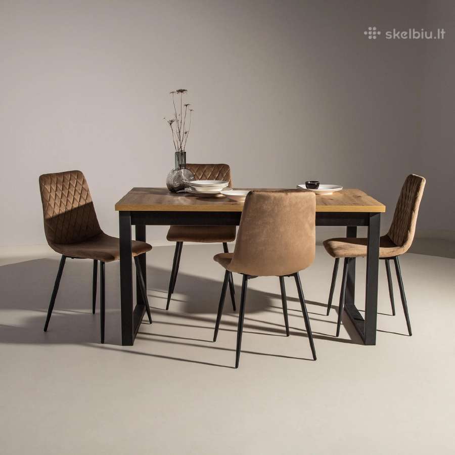 Stalas išskleidžiamas 160-210x85cm su kėdėm - nuotraukos Nr. 3